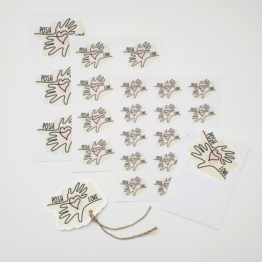 LB063 Posh Love Poshmark Sticker Sheets Abstract Line Art Design [Price Firm] - Picture 9 of 11
